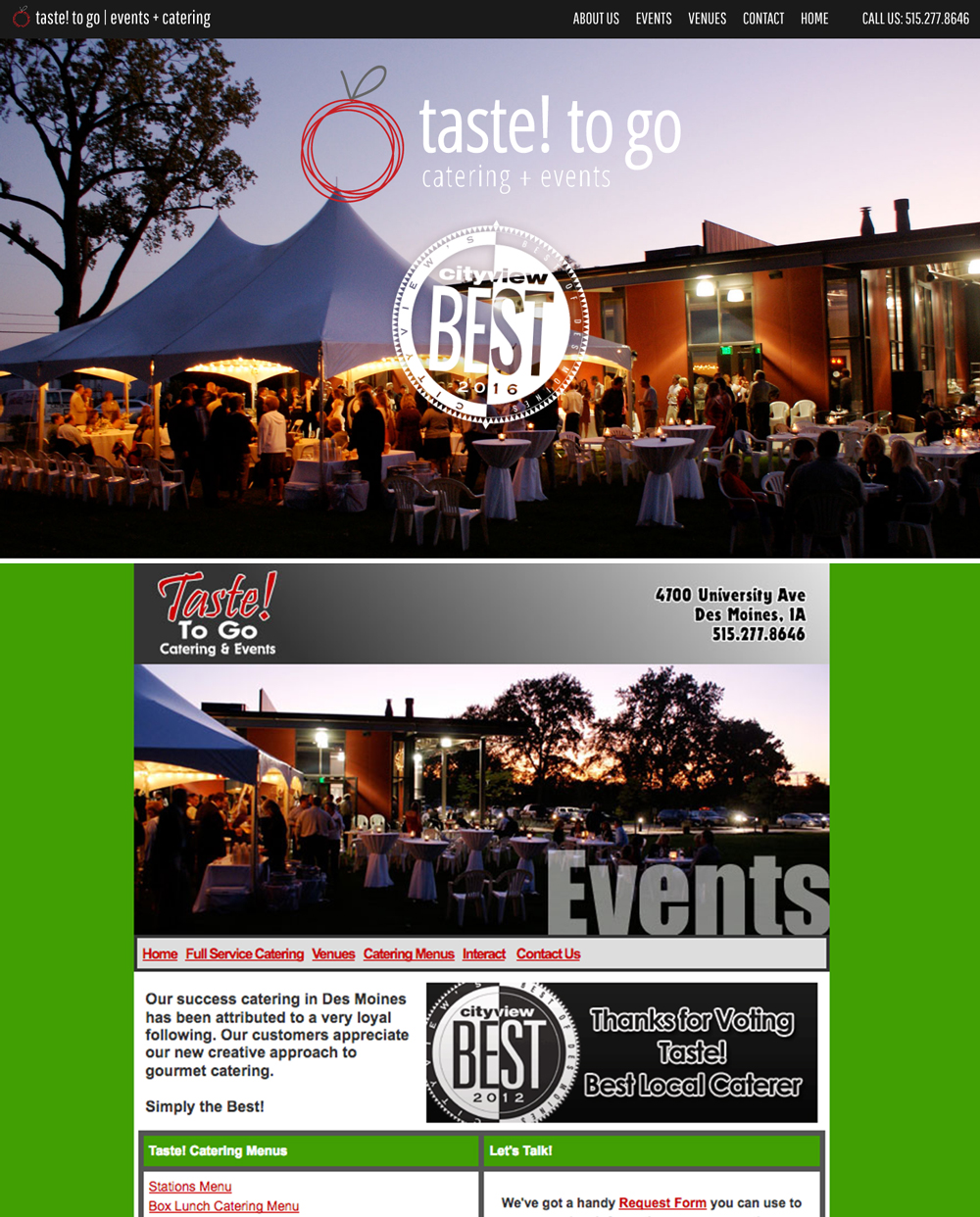 Taste! to Go Website Design Update