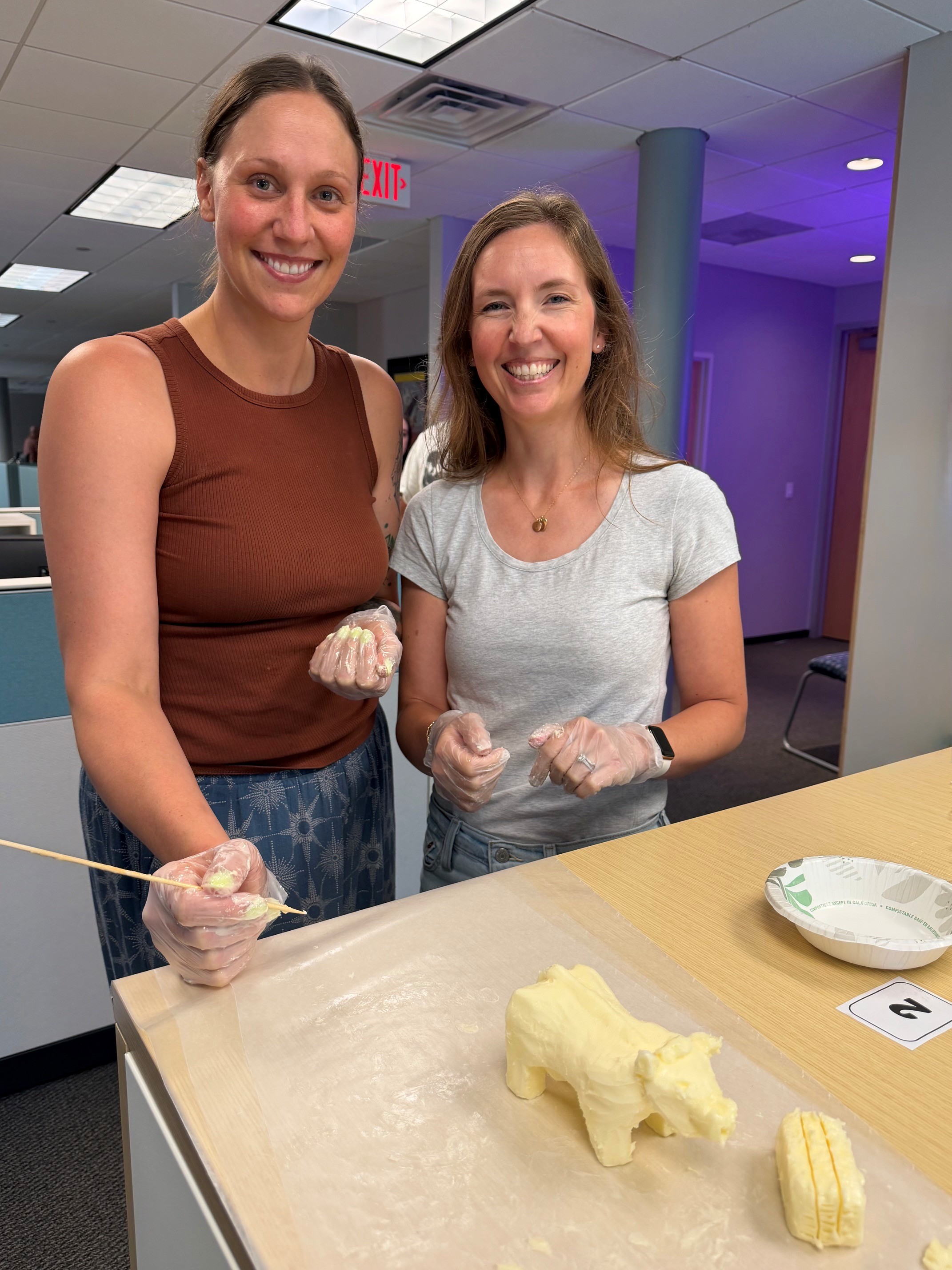 Team carving their butter cow entry