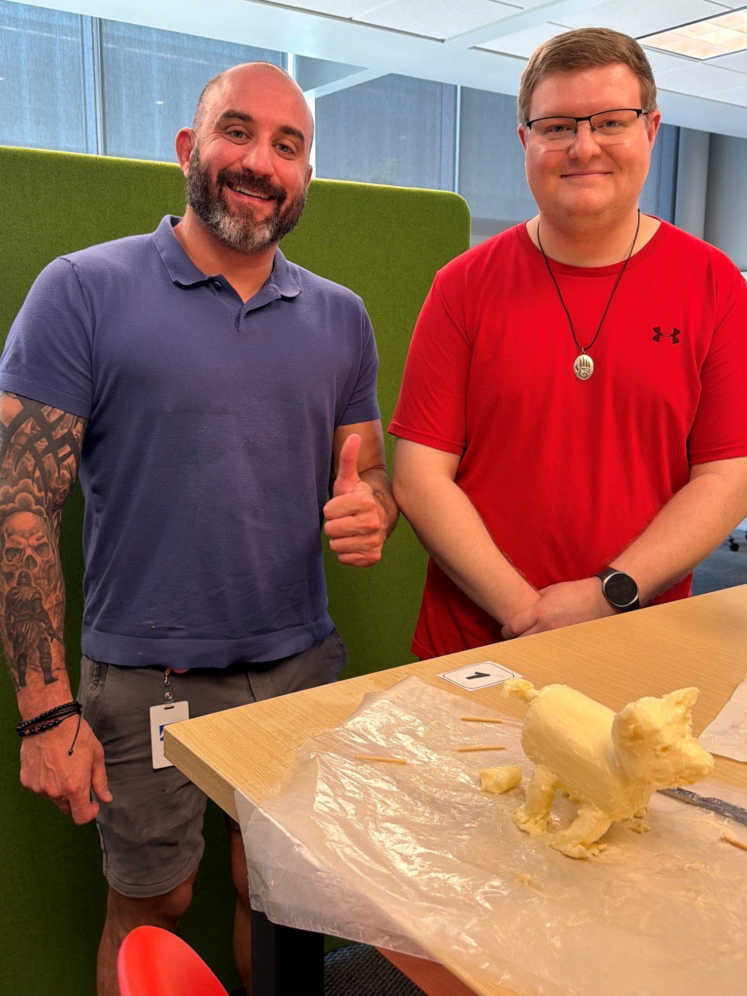 Team carving their butter cow entry