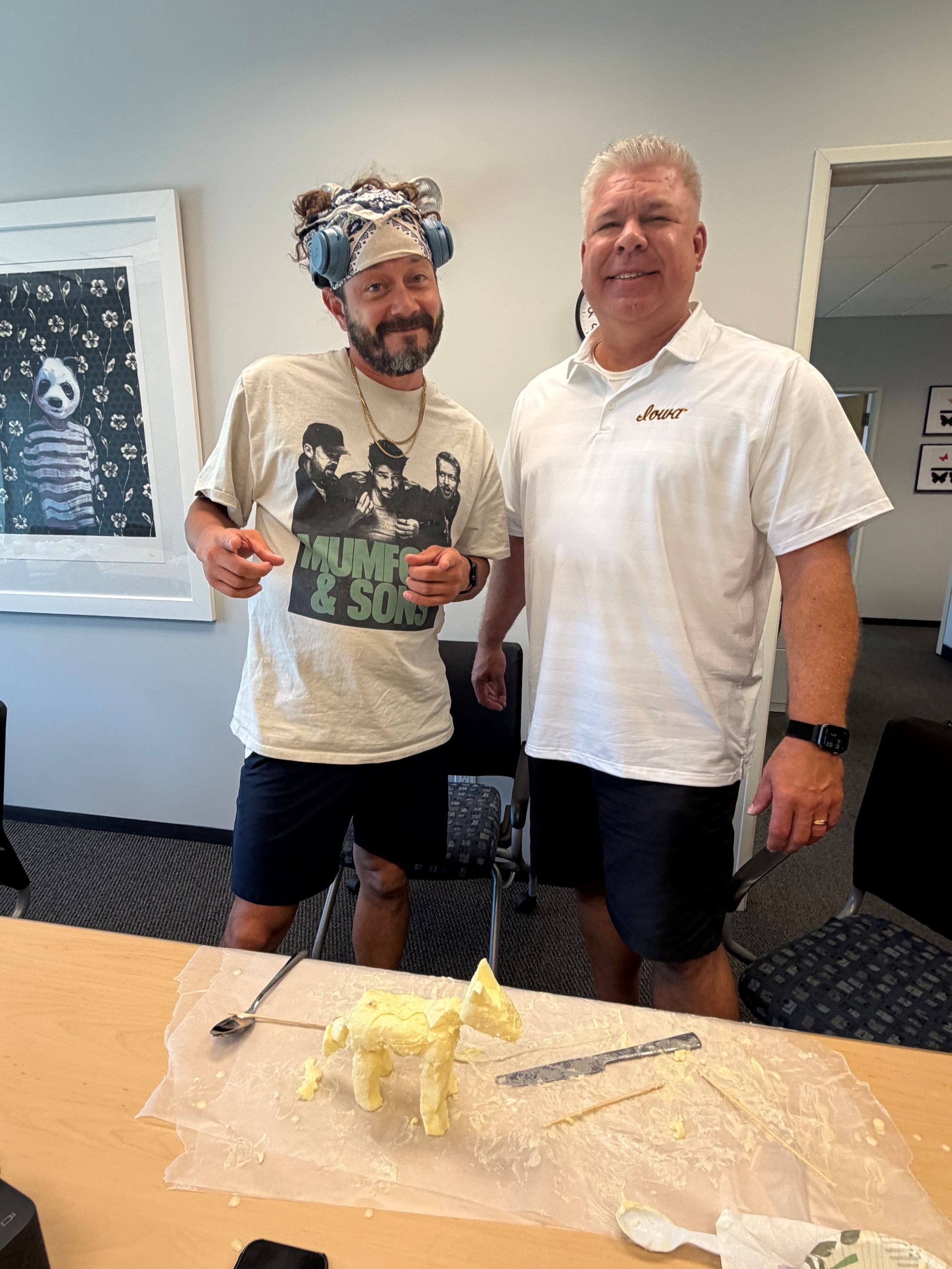 Team carving their butter cow entry