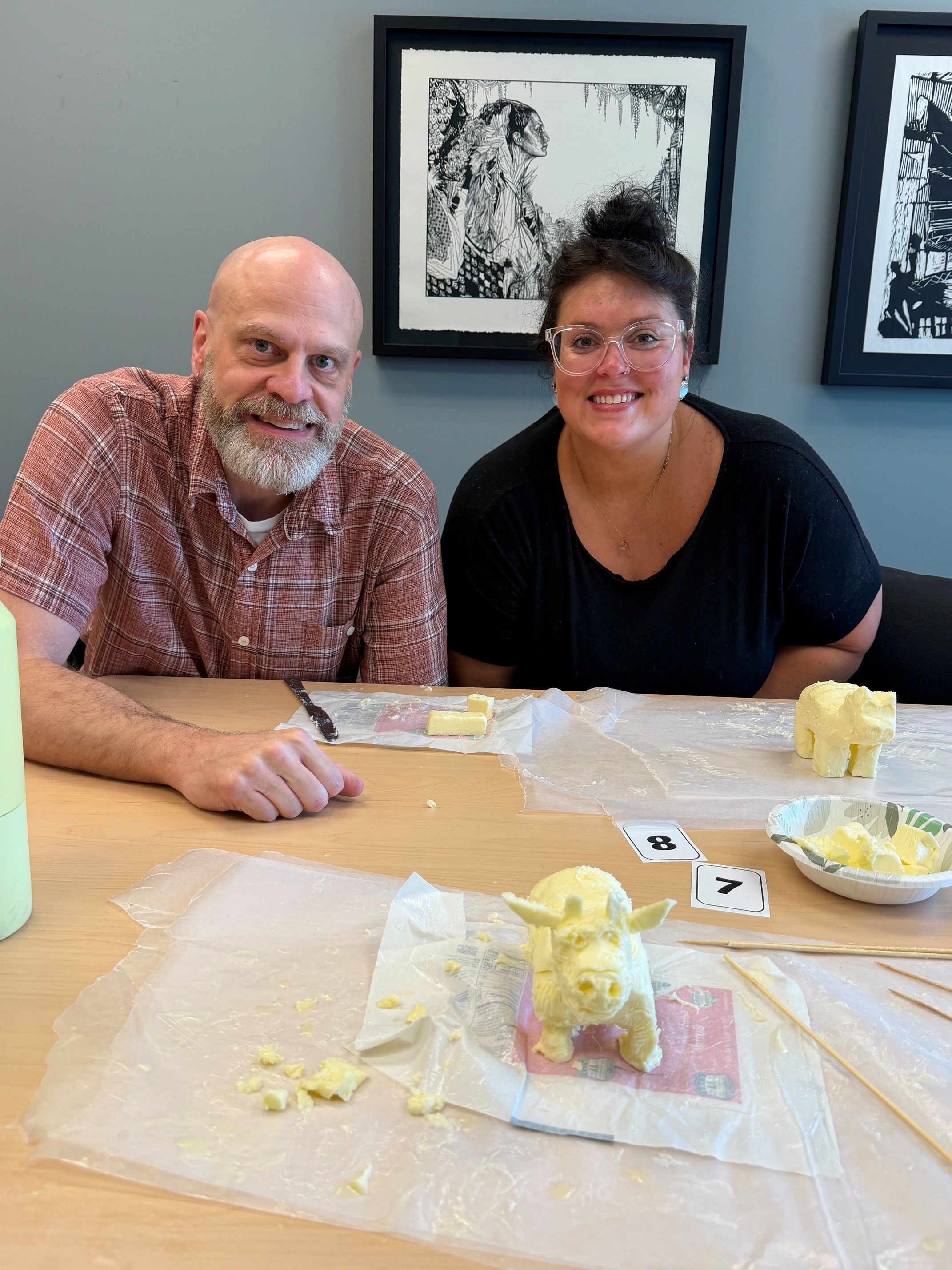Team carving their butter cow entry