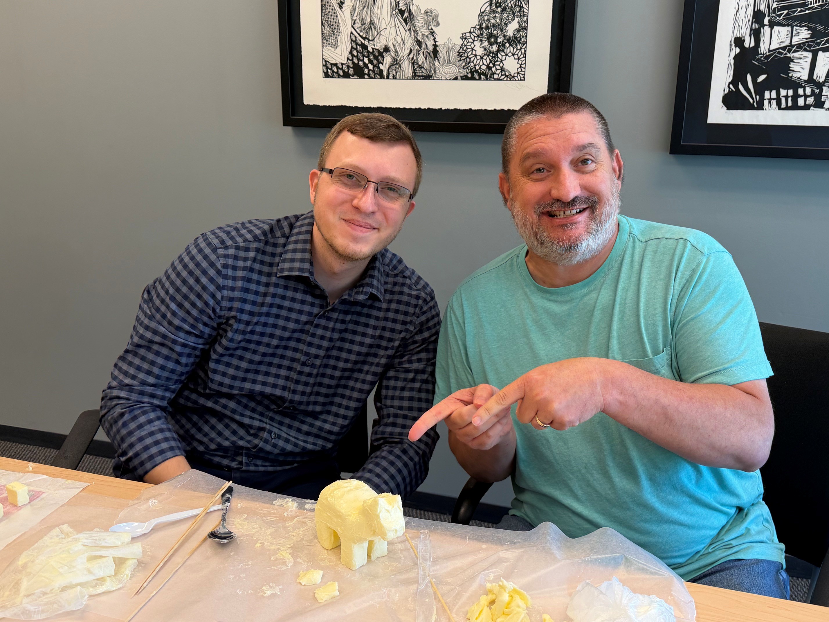 Team carving their butter cow entry