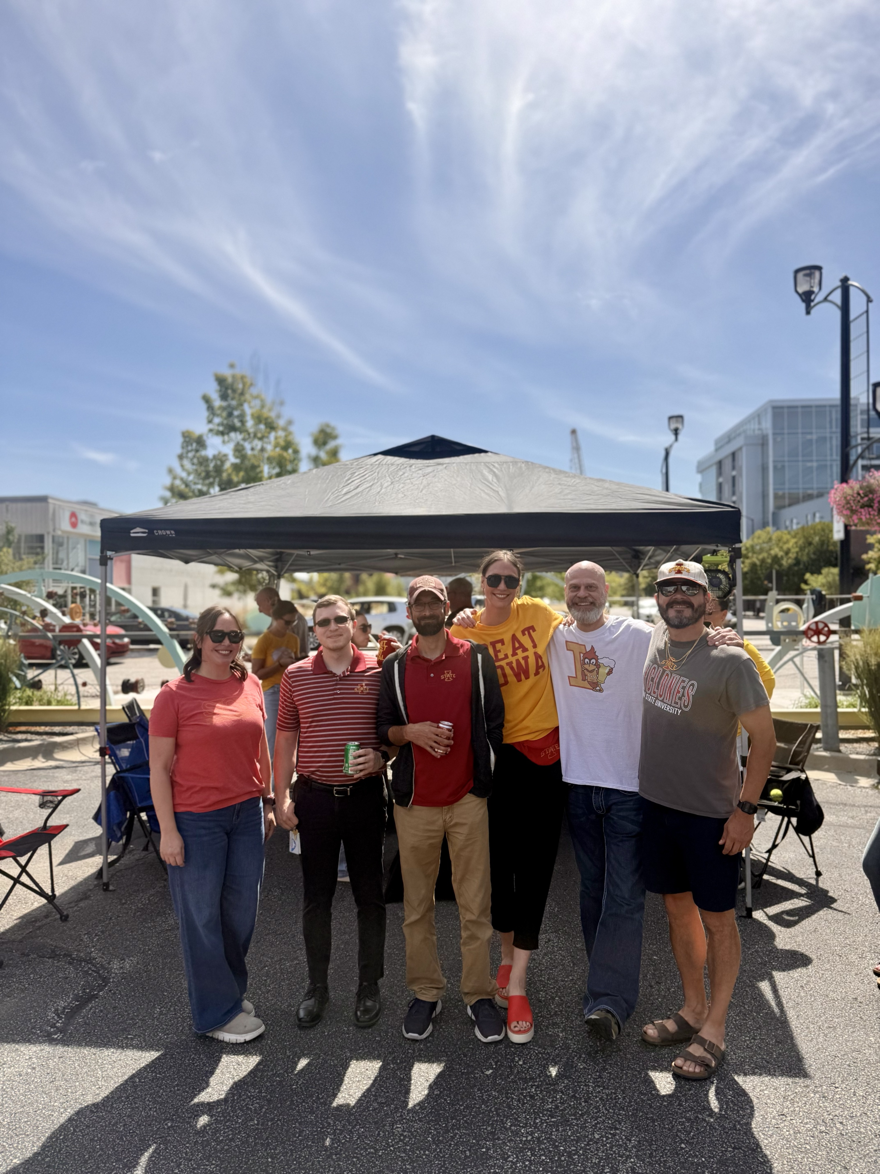 Team Cyclone at the Cy-Hawk potluck