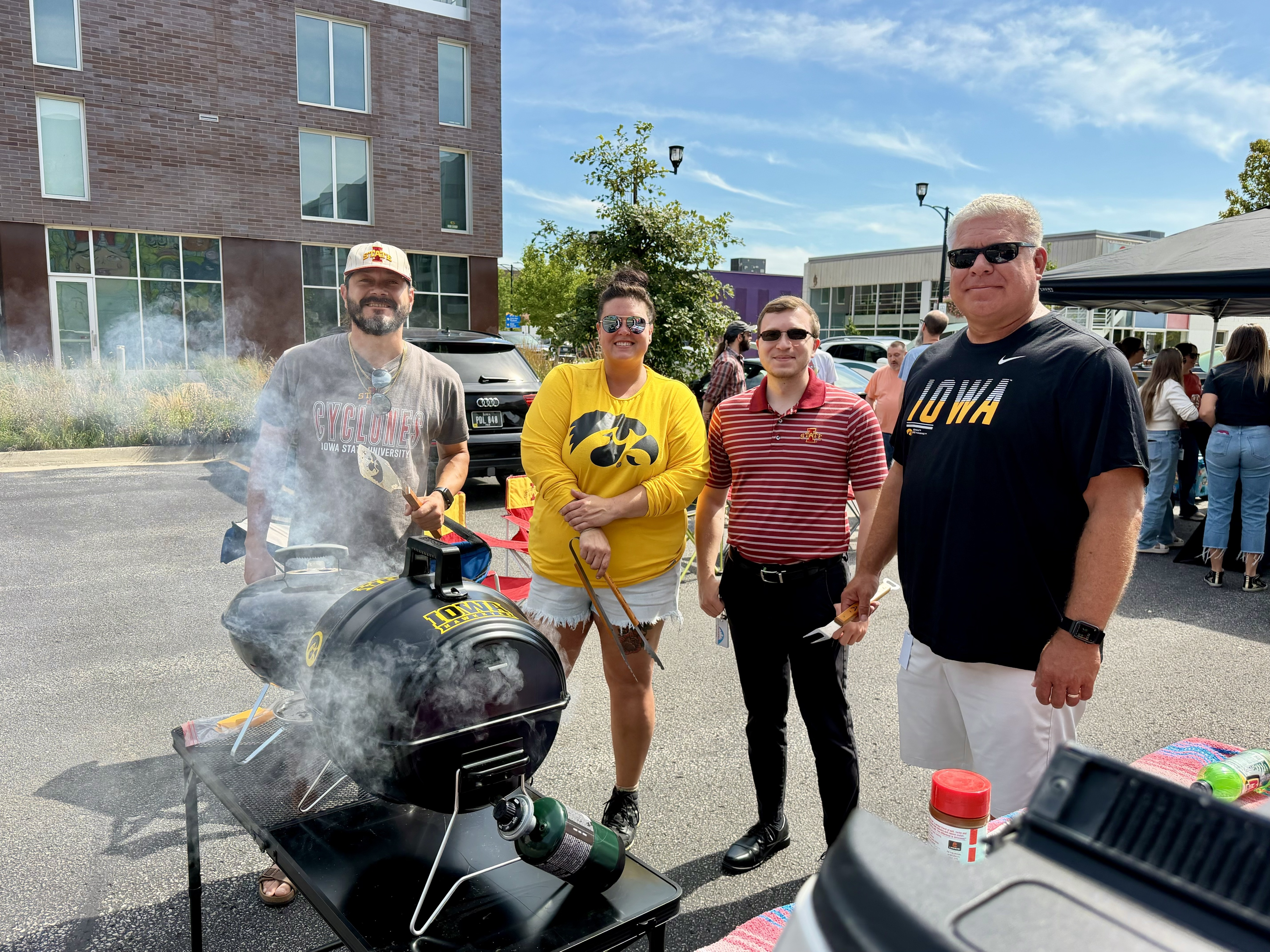 Grilling team at the Cy-Hawk tailgate