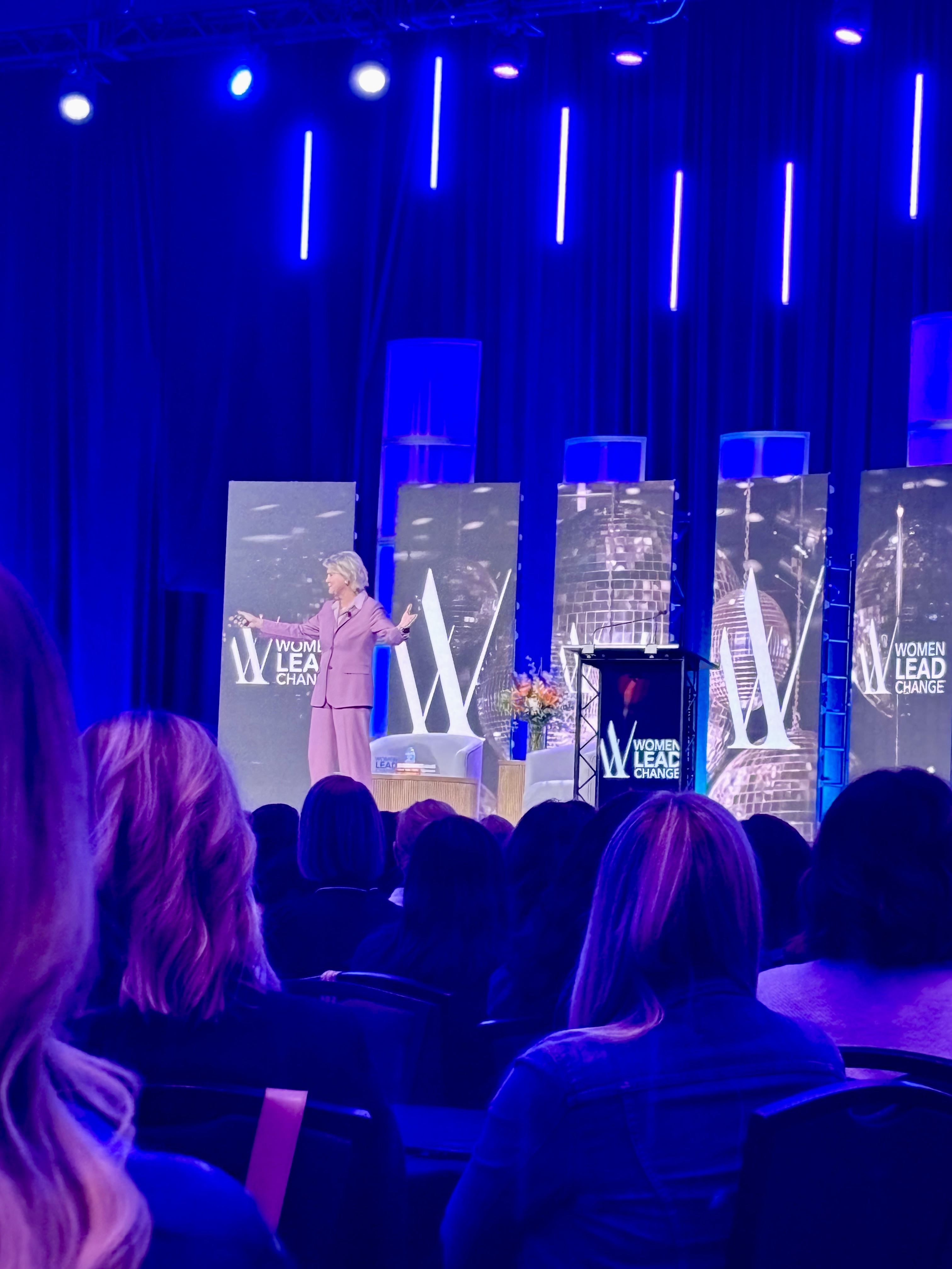 Lisa Bluder on stage at the Iowa Events Center